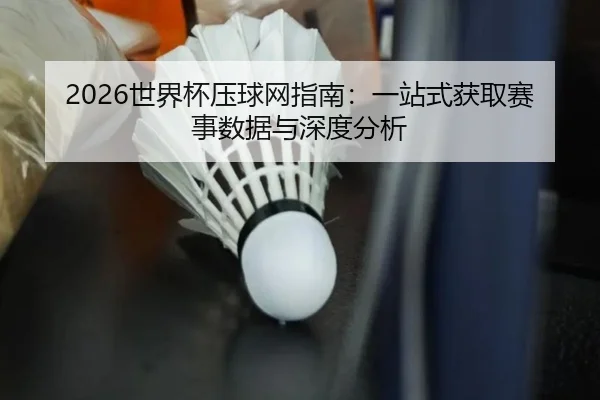 2026世界杯压球网指南：一站式获取赛事数据与深度分析